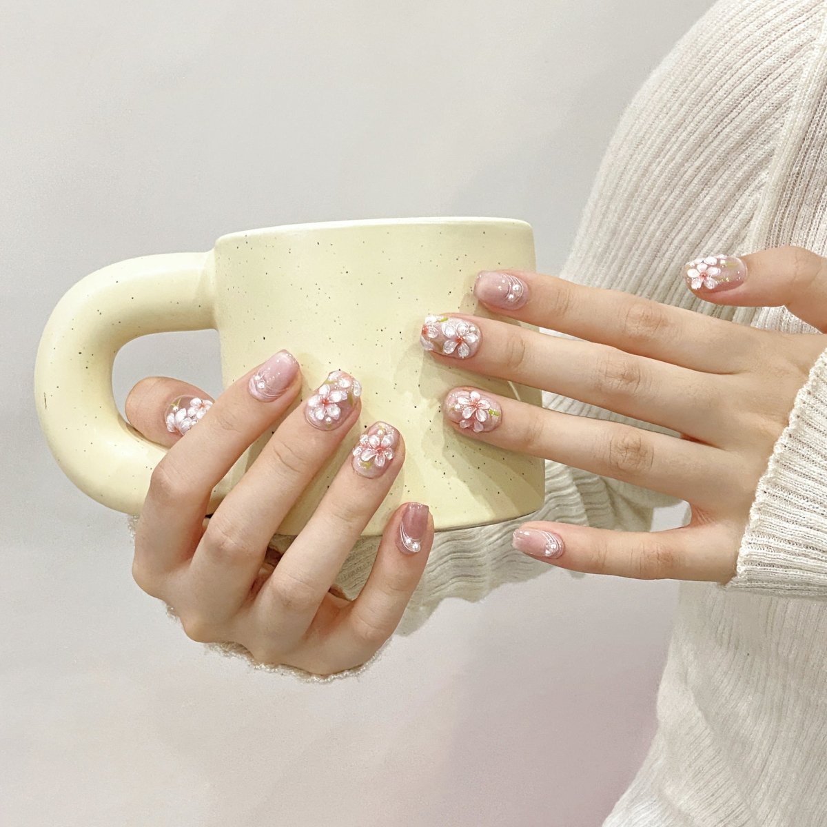 3D Sakura Pink Press - On Nails - CELESTI NAILS