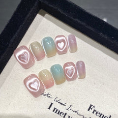Dreamy Gradient Heart Press - On Nails - CELESTI NAILS