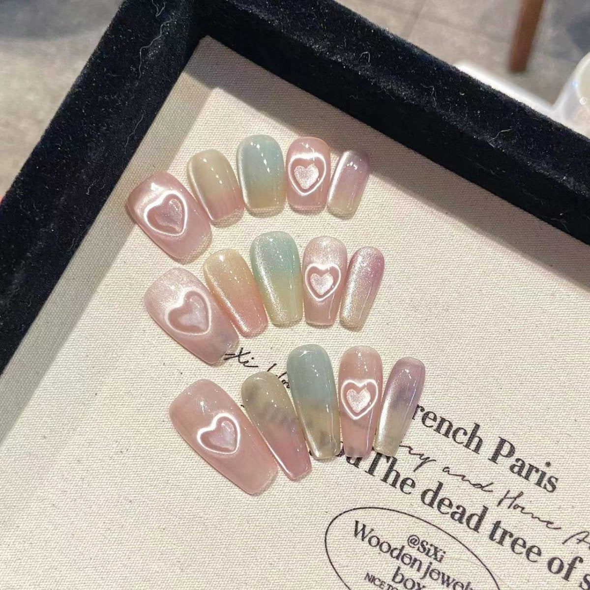 Dreamy Gradient Heart Press - On Nails - CELESTI NAILS