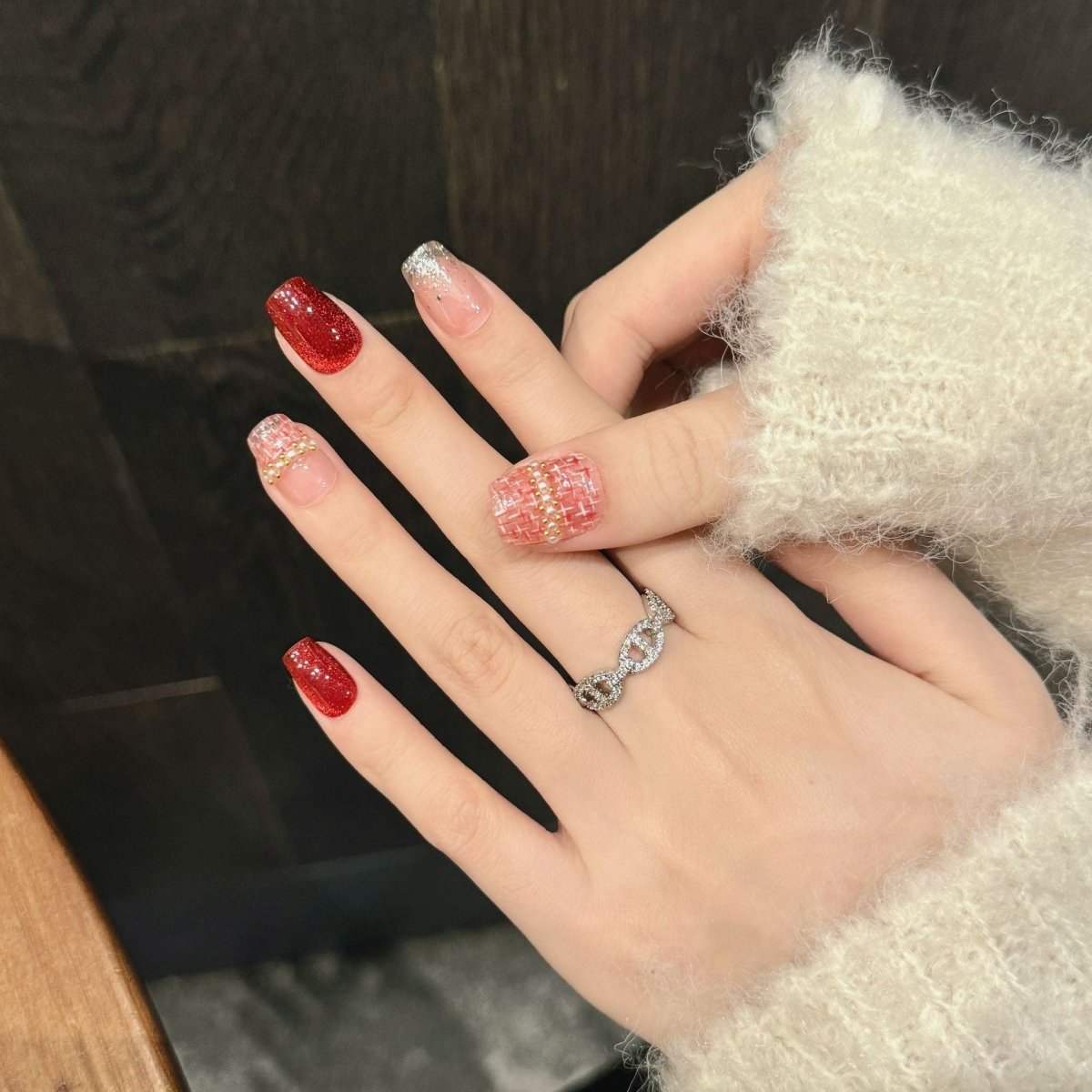 Three - dimensional small fragrance style - Press On Nails - CELESTI NAILS